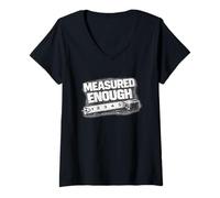 Women's Measured Enough Bold Self Worth Statement Graphic V-Neck T-Shirt
