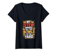 Womens Meat Cooking Beef Stew Birria Tacos Thanksgiving Roast Beef V-Neck T-Shirt