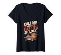 Womens Meat Cooking Roast Beef Birria Tacos Beef Stew Thanksgiving V-Neck T-Shirt
