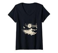 Women's Mechanic Creeper Roll Action Garage Humor V-Neck T-Shirt