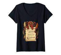 Womens Meddle Not in The Affairs of Dragons for You are Crunchy V-Neck T-Shirt