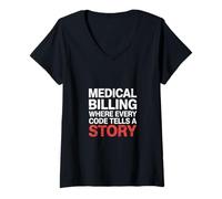 Womens Medical Billing Where Every Code Tells A Story ----- V-Neck T-Shirt