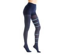 Women's Medical Compression Tights, Graduated Support Pantyhose for Circulation,Real Micro 70 Den, 14-16 mmhg Class 1 (DARK BLUE, L)