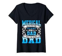 Womens Medical Illustration Pays The Bills Being A Dad Fills V-Neck T-Shirt