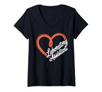 Womens Medical Laboratory Assistant Heart V-Neck T-Shirt