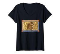 Womens Medieval Bestiary Monkey c. 1270 V-Neck T-Shirt