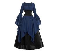 Women's Medieval Dress in Maid Style - Two Piece Renaissance Costume with Smocked Waist | Historical Gown for Larp and Market