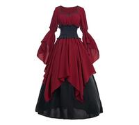 Women's Medieval Dress in Maid Style - Two Piece Renaissance Costume with Smocked Waist | Historical Gown for Larp and Market