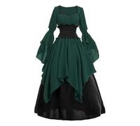 Women's Medieval Dress in Maid Style - Two Piece Renaissance Costume with Smocked Waist | Historical Gown for Larp and Market
