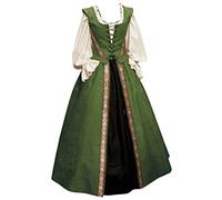 Womens Medieval Dress Ladies Lantern Sleeves Retro Dress Halloween Cosplay Dress, Medieval Victorian Queen Dresses Renaissance Princess Costume Long Maxi Dress Carnival Halloween Party Outfit