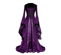 Women's Medieval Dress Trumpet Sleeve Vintage Court Style Cosplay Victorian Renaissance Fluid Cut Large Size Gothic Halloween Carnival Chic Princess Dress for Party Stage