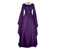 Women's Medieval Dress with Bell Sleeves Carnival Halloween Party Princess Costume Victorian Queen Renaissance Gothic Maxi