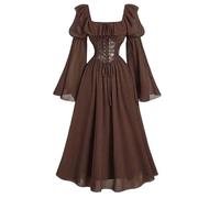 Womens Medieval Dresses Flare Sleeve Midi Corset Traditional Irish Dress Fairy Costume Renaissance Cosplay Fancy Dresses Pirate Gothic Punk Halloween Costumes Prom Christmas Clothes for Birthdays
