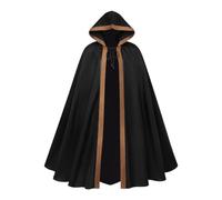 Women's Medieval Gothic Cape Cloak Halloween Renaissance Cosplay Costume | Witch Vampire Wizard Robe Victorian Steampunk Pirate Outfit for Themed Party Role-Play Stage Performance Masquerade