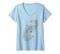 Womens Medieval Manuscript Dragon Fantasy Creature Art V-Neck T-Shirt