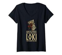 Women's Medieval Norse Mythology - Viking Trickster God Loki V-Neck T-Shirt
