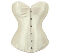 Womens Medieval Ren Faire Corset Lace Up Boned Renaissance Overbust | Vintage satin corset top with flexible bones and adjustable laces - snatched waist, zero squeeze