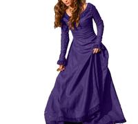 Womens Medieval Robe Dress Featuring Comfortable Fabric, Ideal Choice for Various Costumed Events and Cosplay (XL Purple)