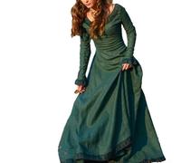 Womens Medieval Robe Dress Featuring Comfortable Fabric, Ideal Choice for Various Costumed Events and Cosplay (L Green)