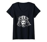 Women's Meditating Jiu Jitsu Jesus V-Neck T-Shirt