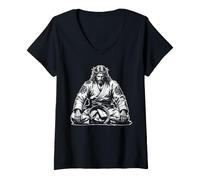 Women's Meditating Jiu Jitsu Jesus V-Neck T-Shirt