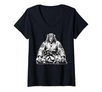 Women's Meditating Jiu Jitsu Jesus V-Neck T-Shirt