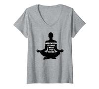 Womens Meditation It's Not What You Think T-Shirt Zen Mindfulness V-Neck T-Shirt