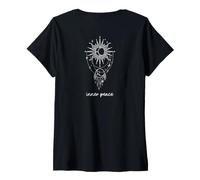 Women's Meditations Esoteric Sun Mystical Inner Peace Yoga V-Neck T-Shirt