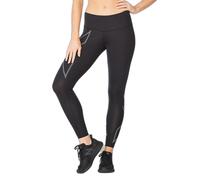 2XU Women's Light Speed Mid-Rise Compression Tights, Black/Black Reflective, L