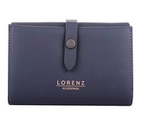 Womens Medium Notebook Style Smooth PU RFID Money Coin Credit Card Purse - Navy