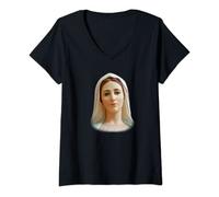 Womens Medjugorje Our Lady Queen of Peace Gospa V-Neck T-Shirt