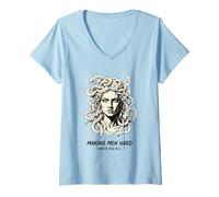 Women's Medusa Head Making Men Hard Since 700 BC Mythology History V-Neck T-Shirt