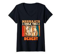Womens Meerkat Costume MEERKATS RULE THE DESERT Funny Meerkat V-Neck T-Shirt