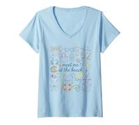 Women's Meet Me At The Beach Summer Vacation Vibes V-Neck T-Shirt