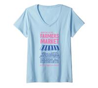 Womens Meet Me at the Farmers Market Let's Talk Veggies Funny V-Neck T-Shirt