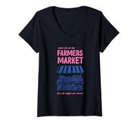 Womens Meet Me At The Farmers Market Veggies V-Neck T-Shirt