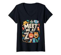 Womens Meet Me At The Zoo Squad Zoo Trip Zoo Keeper Wildlife Zoo V-Neck T-Shirt