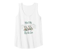 Womens Meet Me By The Sea, Beach Seaside Serenity, Coastal Getaway Tank Top