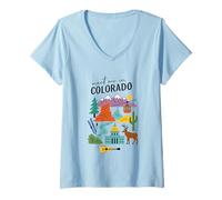 Womens Meet Me in Colorado Mountains Nature Scenic V-Neck T-Shirt