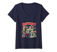 Women's Meet Me in The District Vintage Washington DC Landmarks V-Neck T-Shirt
