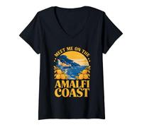 Women's Meet Me On Amalfi Coast Lemon Summer Trip Amalfi V-Neck T-Shirt