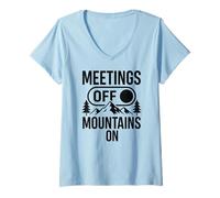 Women's Meetings Off Mountains On Nature Hiking V-Neck T-Shirt