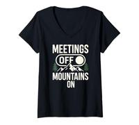Women's Meetings Off Mountains On Nature Hiking V-Neck T-Shirt