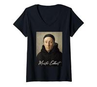 Women's Meister Eckhart Philosopher Theologian V-Neck T-Shirt