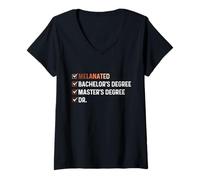 Womens Melanated Bachelor's Degree Master's Degree Dr - HBCU V-Neck T-Shirt