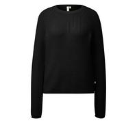 Women's Mélange Knit Raglan Sleeve Pullover QS Noir 2XL