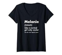Women's Melanie Like A Normal Girl Only Cooler Queen First Name V-Neck T-Shirt
