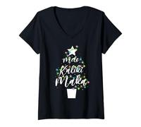 Womens Mele Kalikimaka Christmas Tree Lights Hawaiian Mexican Xmas V-Neck T-Shirt
