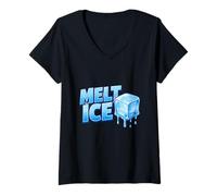 Women's Melt Ice Climate Change Global Warming Slogan V-Neck T-Shirt