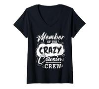 Womens Member of The Crazy Cousin Crew Cute Cousin Squad Birthday V-Neck T-Shirt